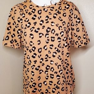 a.new day Cheetah Print Top.Princess Sleeves. SzS